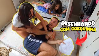 DESENHANDO COM COSQUIINHA  FAMÍLIA SILVA brincadeiras [upl. by Elwina]