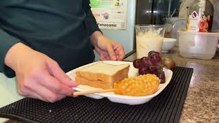 ASMR my breakfast at home  pate sandwich with fruit  health [upl. by Arodaeht342]