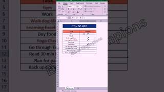 Create📊 to 👉TO 👉DO List in 🔥excel🔥🔥how to make to do list in excel in hindi ☺☺excel viralvideo [upl. by Htiel]