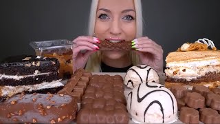 Jella ASMR chocolate candy cake mousse pudding ice cream Mukbang bites only [upl. by Ymmor]