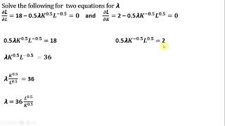 Lagrangian Cost Minimization Problem [upl. by Drusie]