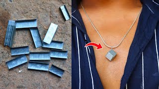 how to make stapler pin locket 🔗 NEW IDEA 😀 [upl. by Crispen]