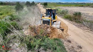 Perfect Extreme Clearing On Road and SHANTUI Bulldozer Push Soils [upl. by Amarette]