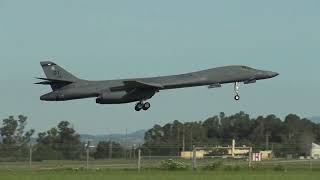 US Air Force Rockwell B1B Lancer 850061 Landing Moron Air Base LEMO [upl. by Violeta786]