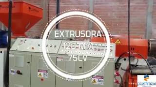 EXTRUSORA PARA PLASTICO TIPO CASCATA 120150 mm  RECICLAGEM [upl. by Shriner]