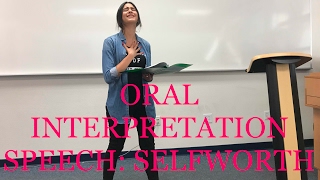 ORAL INTERPRETATION SELFWORTH [upl. by Wilburt412]