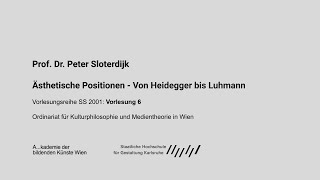 Ästhetische Positionen  Von Heidegger bis Luhmann V6 Peter Sloterdijk Wien 2001 [upl. by Sherurd635]