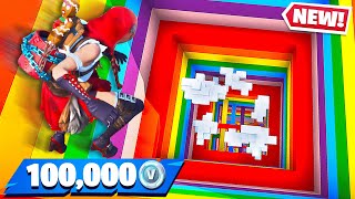 Little Brother Gets 100K Vbucks if He Wins Fortnite Rainbow Dropper [upl. by Arok]