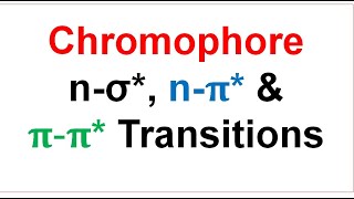 UV7  Chromophore in UVvisible spectroscopy  nσ amp n𝛑 transitions  𝛑𝛑 transitions [upl. by Rabiah]