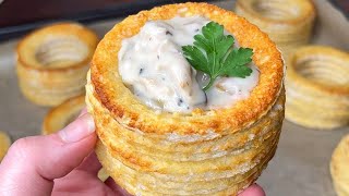 Vol au Vent  Bouchées à la Reine  SANS Pâte Feuilletée  Recette Simple [upl. by Ignazio297]