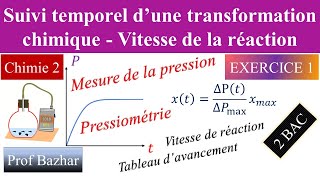 exercice 1 Suivi temporel d’une transformation chimique Vitesse de la réaction 2 bac biof [upl. by Bough]