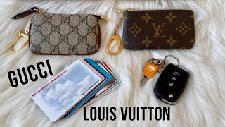 GUCCI Supreme Key Case vs LOUIS VUITTON Key Pouch  Monogram  COMPARISON  Designer Luxury SLG [upl. by Radborne]