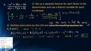 Lesson 211b Partial Fraction Decomposition EASY method [upl. by Brnaba247]