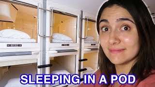 We Stayed In A Japanese Capsule Hotel [upl. by Obaza]