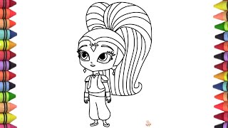 Shimmer and Shine cartoon drawing Disney princess drawing Shimmer and Shine song in Hindi [upl. by Eiramllij]