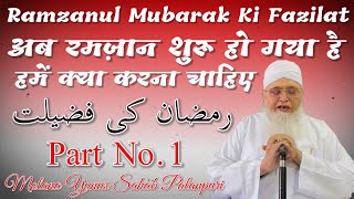 Ramzan Ki Fazilat Part No1 Maulana Yunus Palanpuri  Wazifa Tube 24 [upl. by Siuqcram]