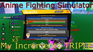 I get triple the increments for minimal effort Anime Fighting Simulator [upl. by Symer]