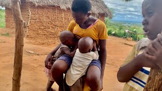 RAW African Village Lifestyle Of a Single Mom Of Twins Who Raises Her Fatherless Kids Off grid alone [upl. by Tompkins]