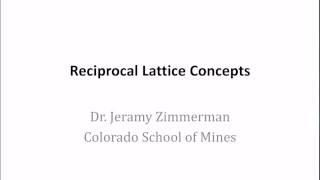 06 A conceptual introduction to reciprocal space Ch 6c [upl. by Audrye689]