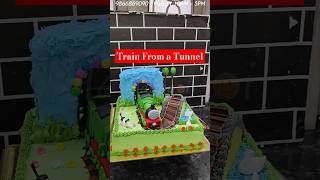 Train coming out of a tunnel theme cake [upl. by Nyleahcim841]