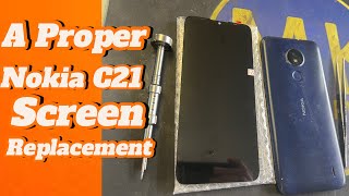 Nokia C10 C20 C21 screen replacement full course video [upl. by Annaej]