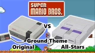 Mashup Super Mario Bros Ground Theme NES vs SNES [upl. by Vokay]