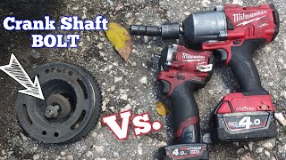 Crank Shaft Bolt vs 12v and 18v Milwaukee Impact Guns [upl. by Goldia]