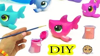 Custom Painting DIY Littlest Pet Shop Shark  LPS Do It YourSelf Cookieswirlc Craft Video [upl. by Idnac]