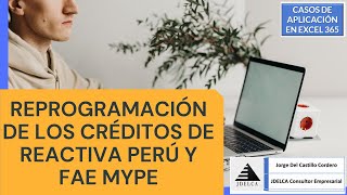 Reprogramación de los créditos garantizados con el Programa “Reactiva Perú” y FAE MYPE  CASOS EXCEL [upl. by Nordek]