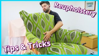 UPHOLSTERY TIPS AND TRICKS  HOW TO REUPHOLSTER A CHAIR  ARMCHAIR UPHOLSTERY  FaceliftInteriors [upl. by Bobbee]