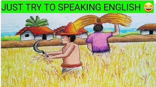 Cutting paddy  Try to speaking English  My new vlog in English [upl. by Hanaj620]