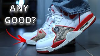 Nike Air flight 89 Stussy quothabanero redquot review and on foot [upl. by Dloreg]