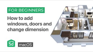 FLOR PLAN Windows and Doors in Planner 5D  Interior Design tutorial for macOS [upl. by Parette]