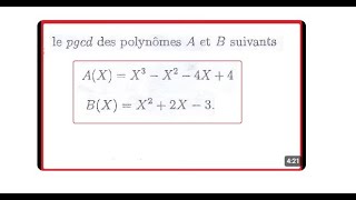 L1 algébre 1 PGCD polynôme  السنة اولى جامعي [upl. by Old403]