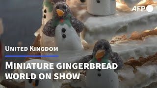 Miniature gingerbread world on show at London architecture museum  AFP [upl. by Petersen554]