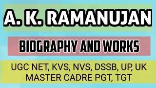 A K RAMANUJAN BIOGRAPHY amp WORKS [upl. by Hobbie]