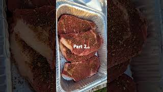 Ribeye steaks getting ready to be on grill [upl. by Arst]