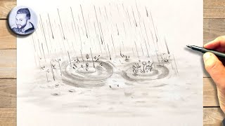 Comment dessiner une goutte de pluie dessin goutte deau qui tombe [upl. by Nefen306]