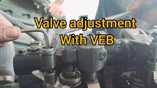 Volvo D13 engine  Adjust valve clearance and injector with VEB  How to adjust Valve clearance [upl. by Grannie]