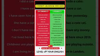 COMMON GRAMMAR MISTAKES shorts learnenglish speakenglish improveenglish englishvocab [upl. by Ethel]