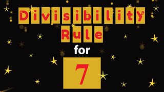 Divisibility Rule for 7  Mental Math Fluency [upl. by Arrekahs355]