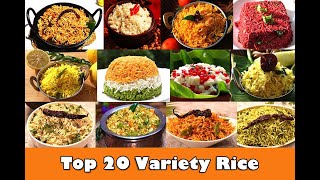 Top 20 Variety Rice in TamilInstant Easy to make Lunch Recipes 20 வகையான கலவை சாதம் [upl. by Erodisi591]