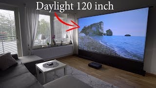 Xiaomi 4K laser projector on 120 Floor Rising ALR Projection Screen [upl. by Frost47]