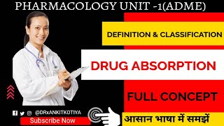 factors affecting drug absorptiondrug absorptionpharmacology d pharma 2nd yearDRxANKITKOTIYAyt [upl. by Eilasor]