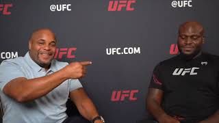 Derrick Lewis asks if Ronda Rousey ask about him in DC interview  ufc277 mma ufc [upl. by Icyak619]