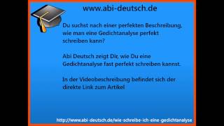 Gedichtanalyse  Aufbau  Beispiel  Interpretation [upl. by Anahtor]