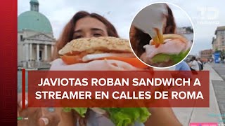 Mujer es ATACADA por parvada de gaviotas que querían comerse su sándwich [upl. by Liponis401]