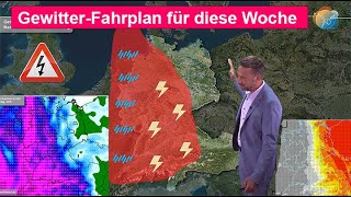 Das Wichtigste in Kürze Gewitter amp RegenFahrplan für diese Woche  Taupunkte amp Sonnenscheindauer [upl. by Navy367]