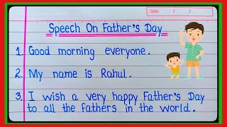 10 lines speech on Fathers dayHappy Fathers day speech in englishspeech on Fathers day [upl. by Ydnam553]