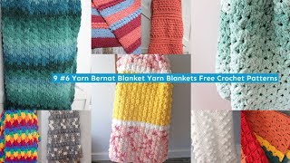 Fast Easy 9 Bernat Yarn Super Bulky Learn to Make Throws Chunky Blanket Yarn Crochet Patterns [upl. by Kallick940]